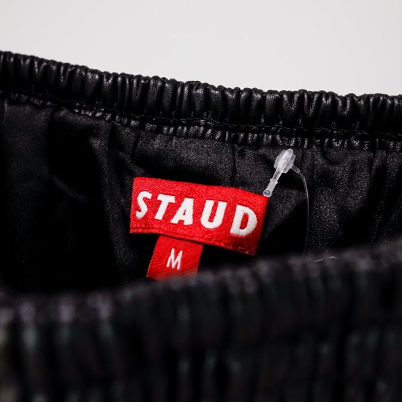 SOLD Staud Smocked Pleather Peplum Tank - Picture 5 of 9